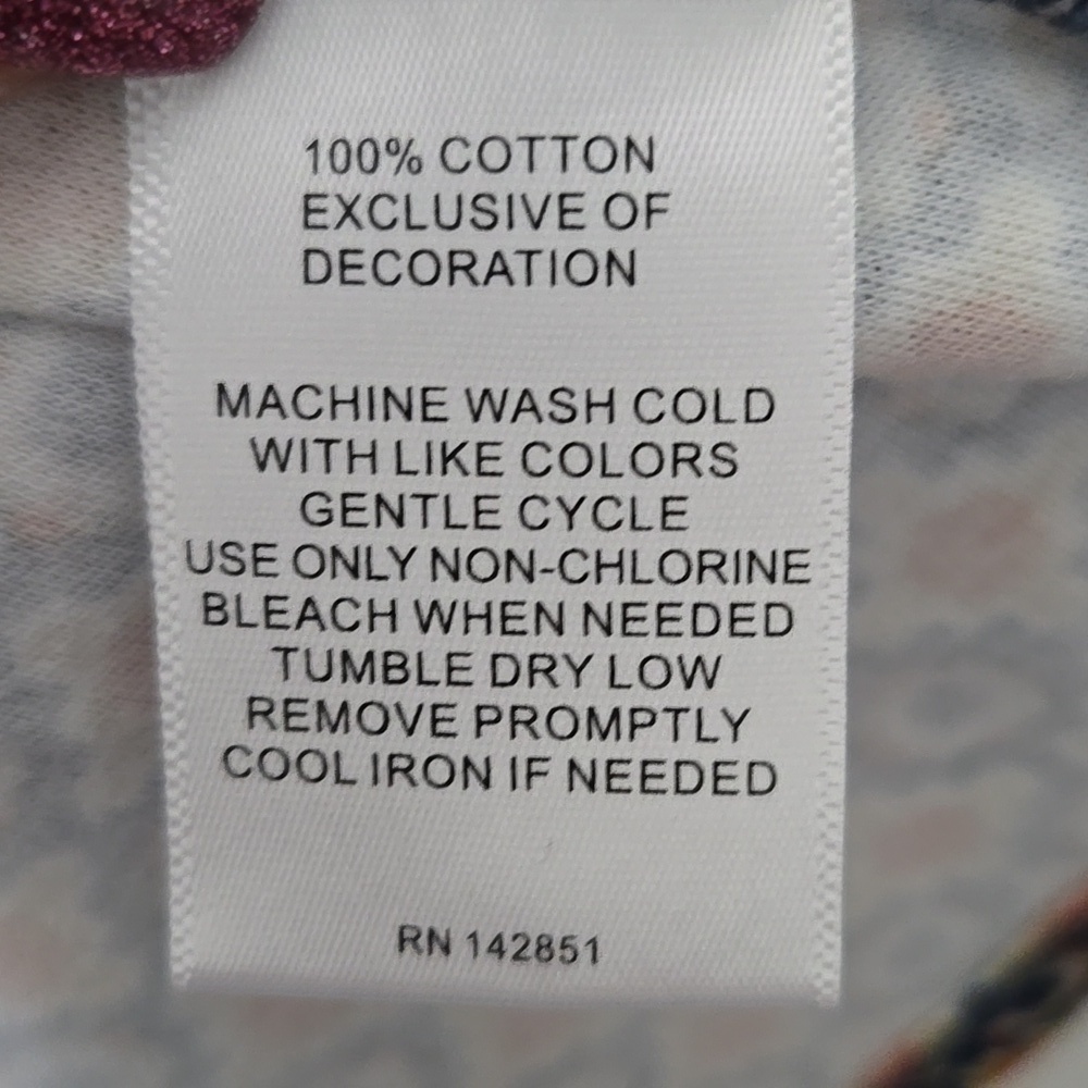 REBECCA MALONE SIZE MEDIUM 3/4 SLEEVE NOTCH NECK FUN BURST PRINT - Picture 4 of 5